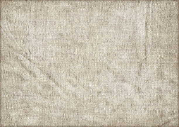 istock Hi-Res Artist's Unprimed Linen Canvas Wrinkled Mottled Vignetted Grunge Texture 184094574