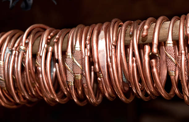 Copper bracelets, stock photo