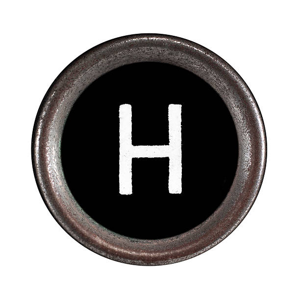 появление ключи - letter h typewriter key typewriter old стоковые фото и изображения