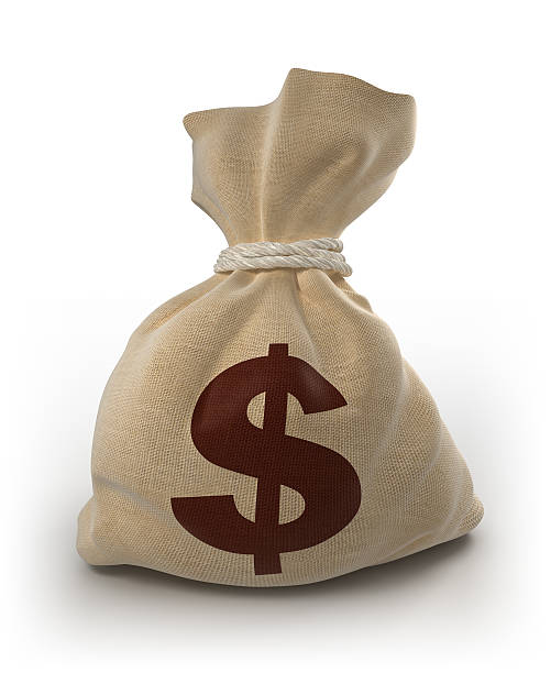 istock Money bag - isolated on white with clipping path 184095338