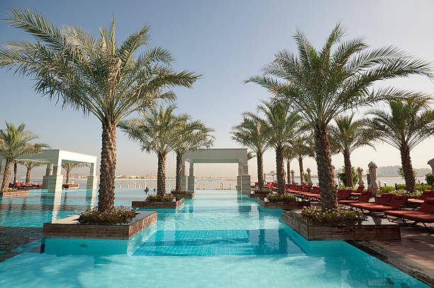 리조트 수영장 - dubai united arab emirates hotel luxury 뉴스 사진 이미지