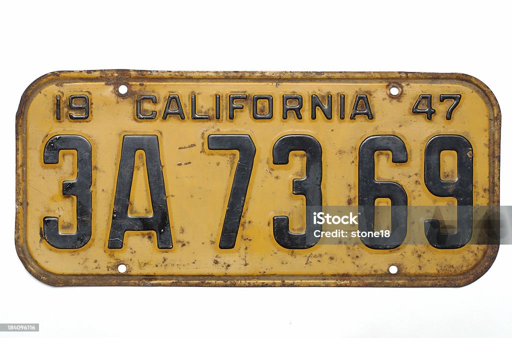 California Targa, 1947 - Foto stock royalty-free di Targa di immatricolazione