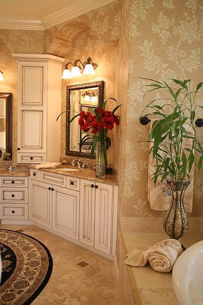 istock Luxury Bathroom with Flowers 184096882