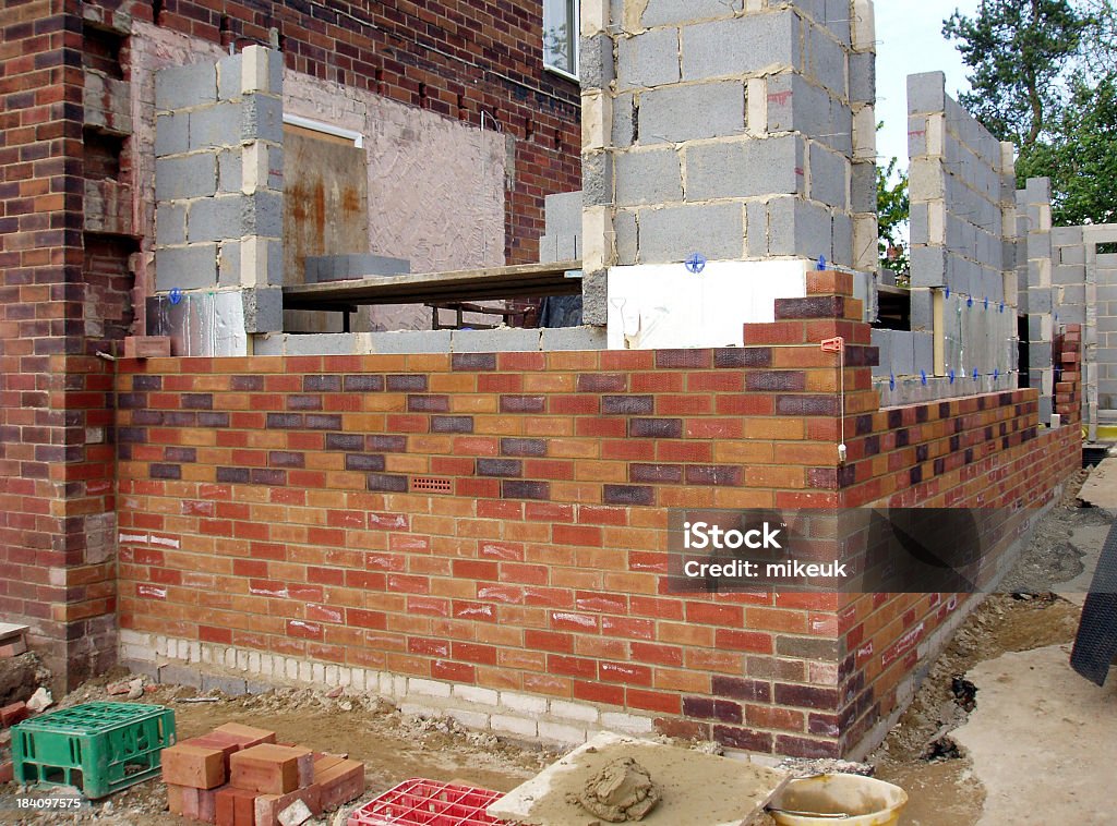 Mur z cegły budowlane - Zbiór zdjęć royalty-free (Rozbudowa domu)