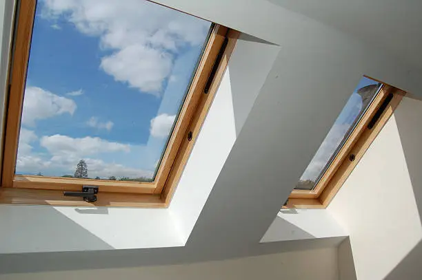 Photo of roof skylight windows