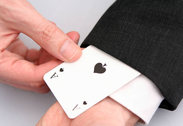 Ace up one's sleeve stock photo