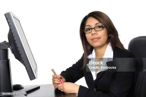Businesswoman At Desk Stock Photo - Download Image Now - Trainee, 20-29 Years, Adult