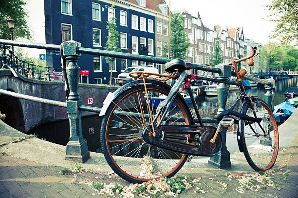 istock Bicycle by the Canal in Amsterdam, Netherlands 184098991