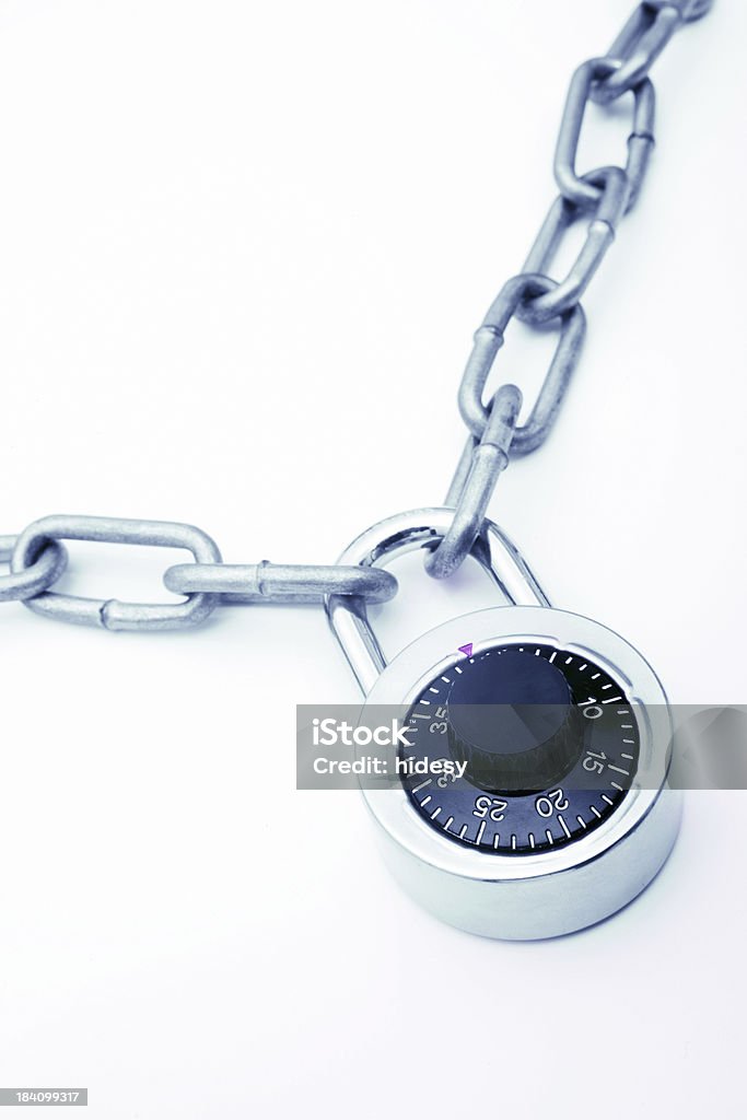 Security Combination lock and chain Accessibility Stock Photo