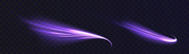 efekt świetlny zakrzywionych wiązek światła o dużej prędkości. technologia świetlnego ruchu energii świetlnej. koncepcja projektu plakatu banerowego. abstrakcyjne tło zakrzywionych promieni światła. - sine wave flash stock illustrations