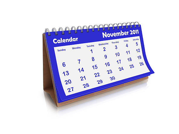 istock Small desk calendar - November 2011 184100008