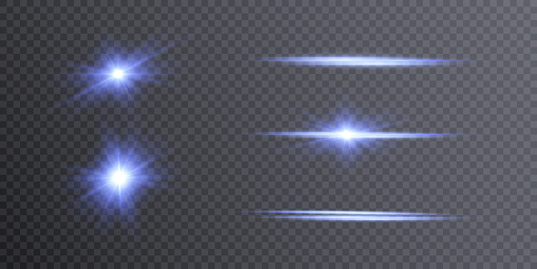 Light effect. Vector illustration of transparent glow. Abstract laser beams of light. Chaotic neon rays of light