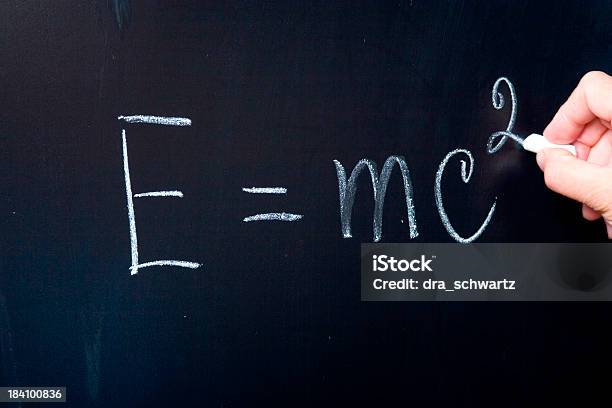 Foto de Relativistic Teoria e mais fotos de stock de Matemática - Opção Educacional - Matemática - Opção Educacional, Quadro-negro, Símbolo Matemático