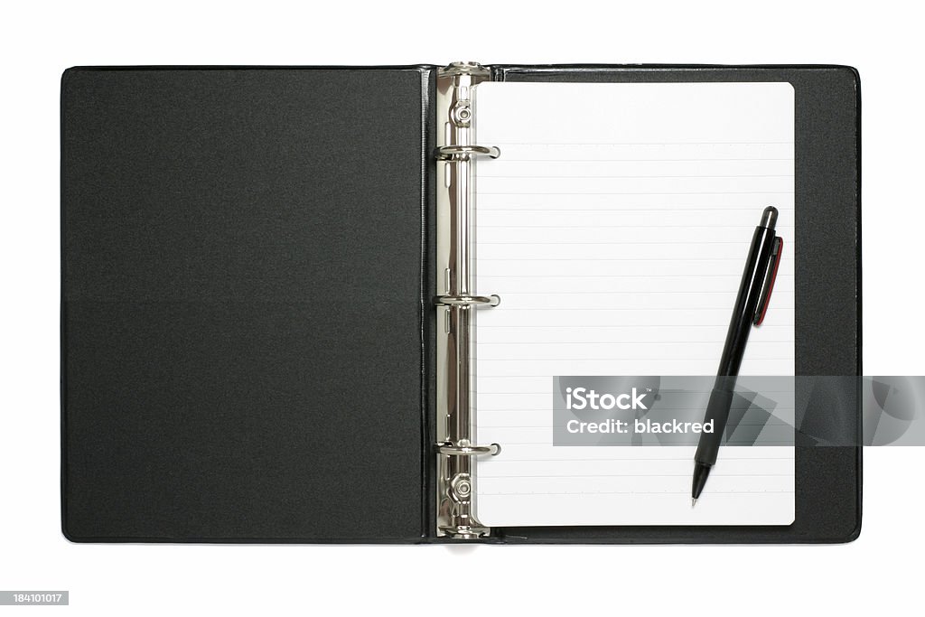 Taking Notes "Three-ring binder notepad, with a pen on it, isolated on white background.Similar images -" Arts Culture and Entertainment Stock Photo