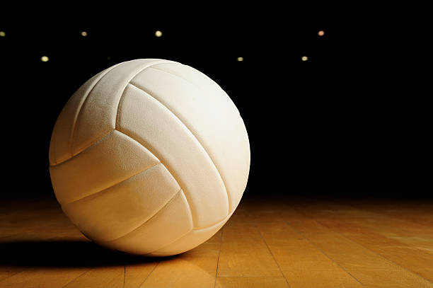 istock Volleyball in an empty gym 184101035