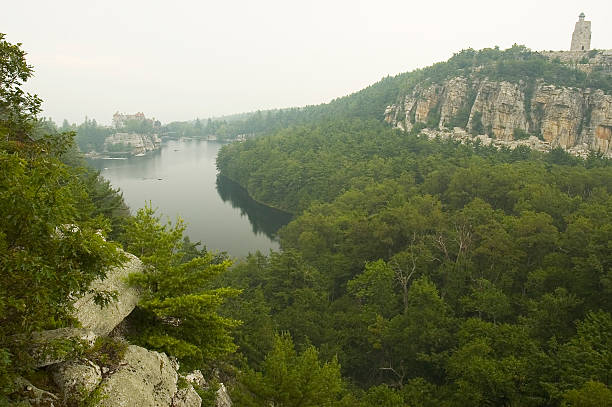 scenic view of mohonk mountain house stock photo