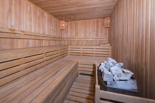 wooden home warm sauna bath