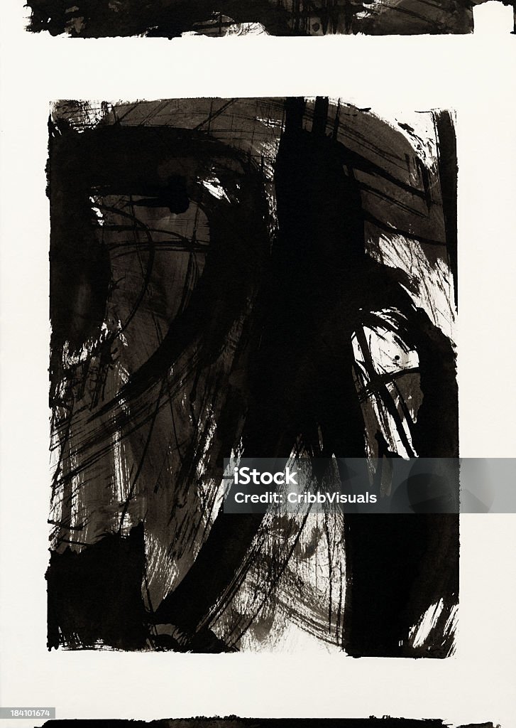 Tinta negra pincelada cuadro en blanco - Foto de stock de Abstracto libre de derechos