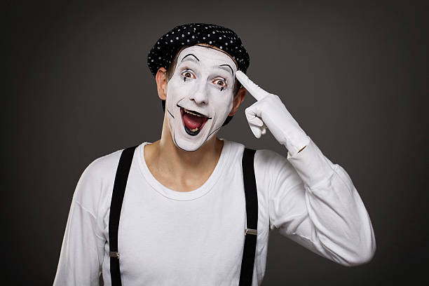 Pantomime Pantomime with white glove and black beret pantomime stock pictures, royalty-free photos & images