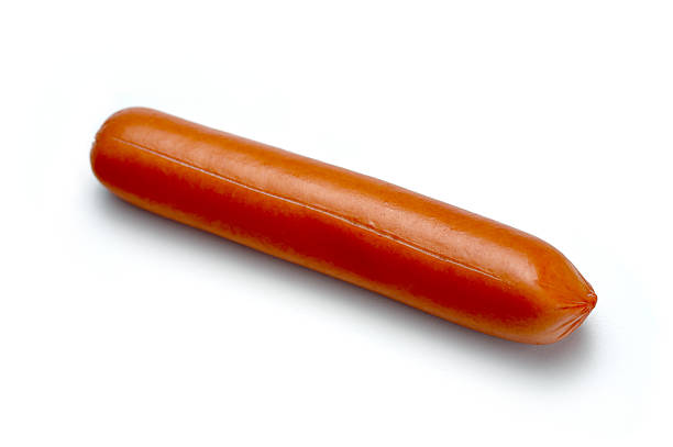 Frankfurter cooked about to be sliced - img 9/9. Image retouched for dust and small particles.