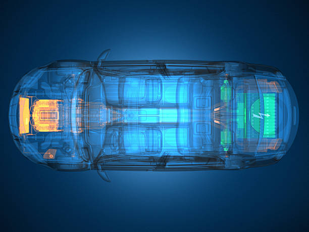 istock Overhead view of a blue transparent vehicle 184103370