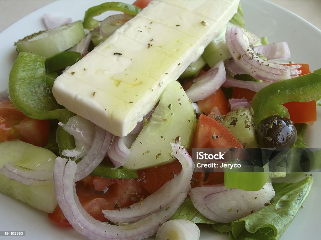 Griechischer Salat 01 - Lizenzfrei Basilikum Stock-Foto