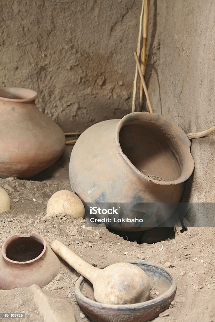 Pots Pots inside a pueblo Mesa Verde National Park Stock Photo