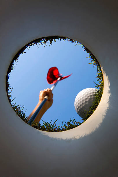 istock Golf Cup and Red Flag from Underneath the Green 184103841