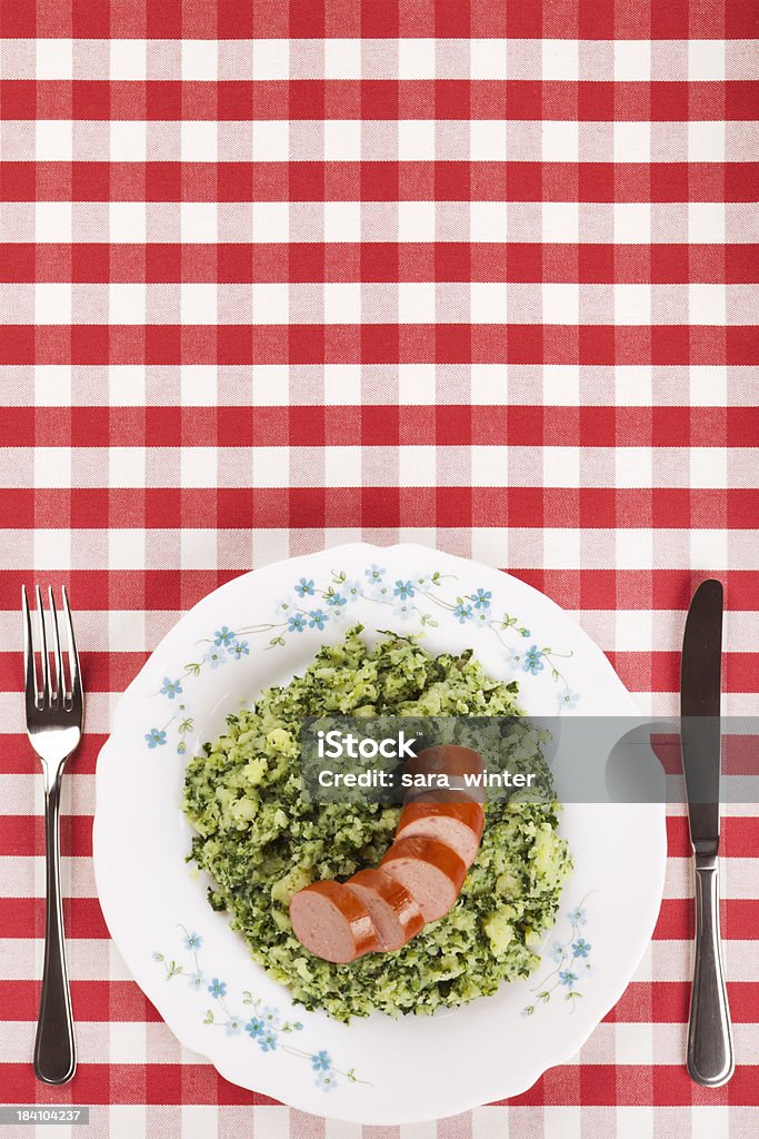 Niederländische Küche: Grünkohl mit geräucherter Wurst oder'Boerenkool met worst' - Lizenzfrei Stamppot Stock-Foto