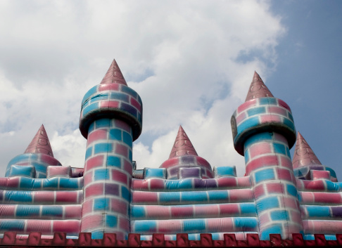 Bouncy castle top against sky