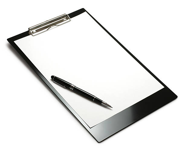 portapapeles con lápiz - clipboard note pad pen paper fotografías e imágenes de stock