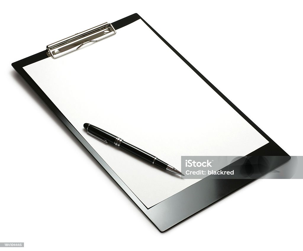 Clipboard with Pen "A piece of blank paper and a pen on clipboard, isolated on white background. Clipping path included.Similar images -" Clipboard Stock Photo