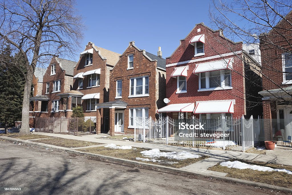 Strada residenziale in Brighton Park, Chicago - Foto stock royalty-free di Chicago - Illinois