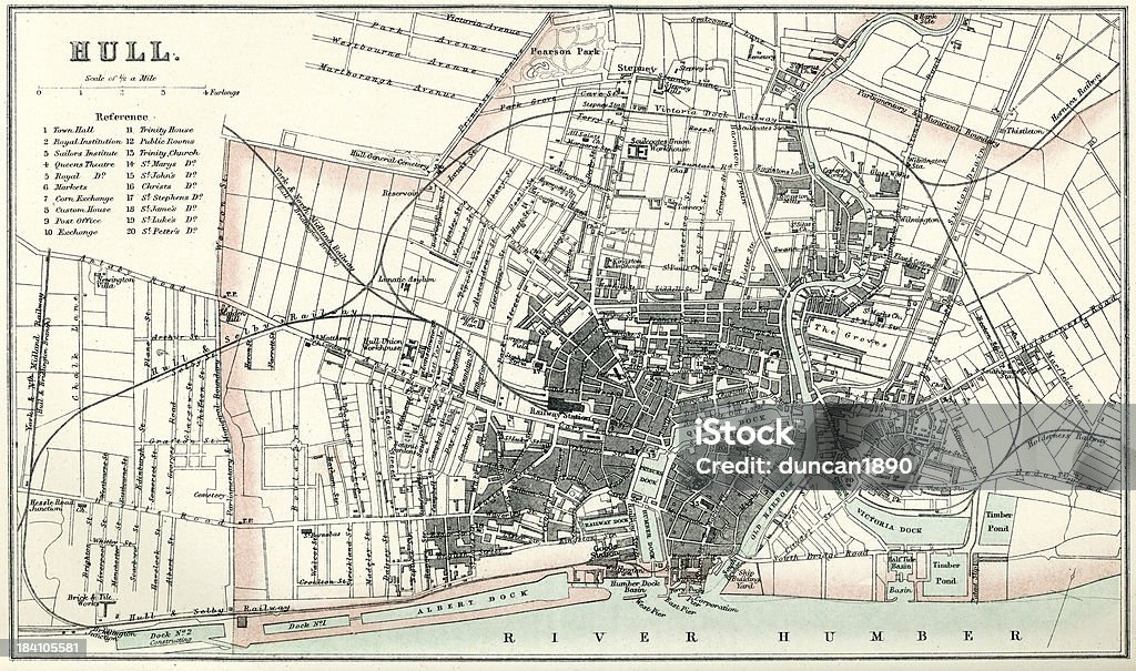 Mapa de Hull - Ilustração de Mapa de Rua royalty-free