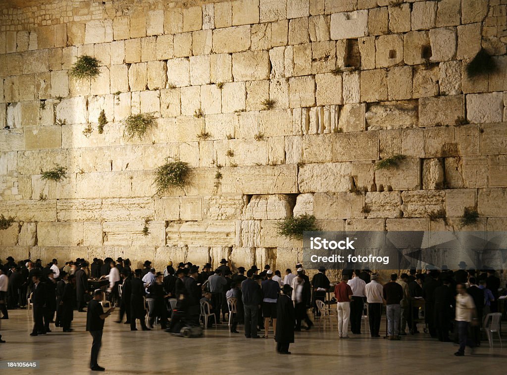 Klagemauer von Jerusalem nach Mitternacht - Lizenzfrei Klagemauer Stock-Foto