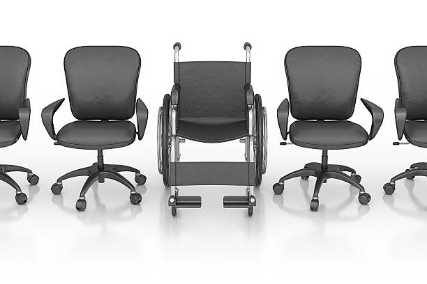 istock wheelchair and four office chairs 184105710