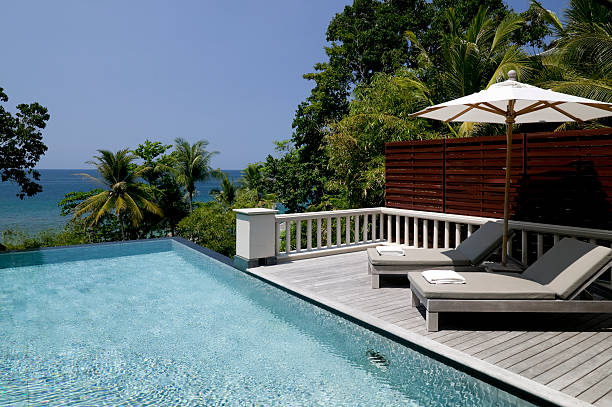 istock villa swimming pool beach house waterfront 184105875