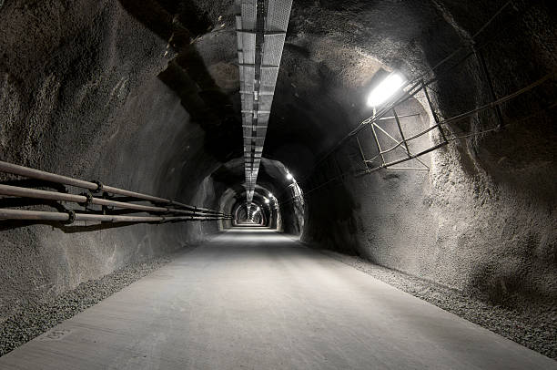 istock Tunnel with concrete road 184105928