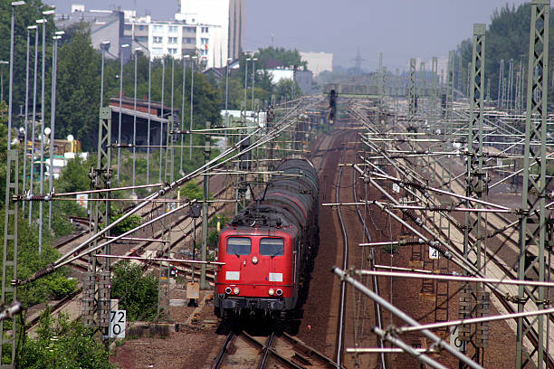 telefonmasten - train gesturing cologne railroad track stock-fotos und bilder