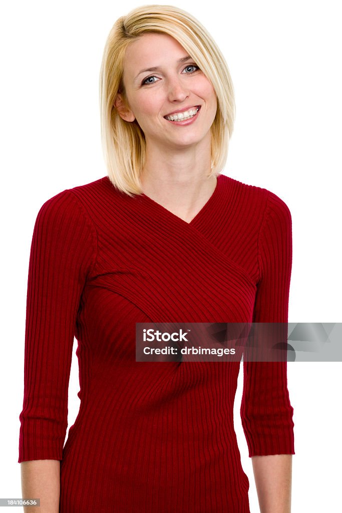 Female Portrait Portrait of a woman on a white background. http://s3.amazonaws.com/drbimages/m/aprhar.jpg One Woman Only Stock Photo