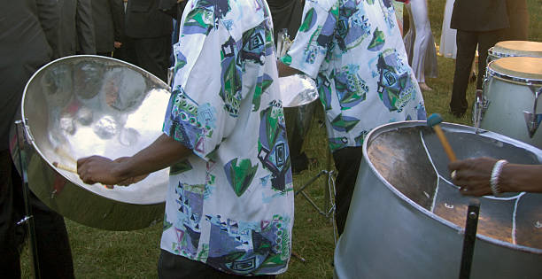 Steel Band A band playing a variety of steel drums.Please click below for another picture from this series: steel drum stock pictures, royalty-free photos & images