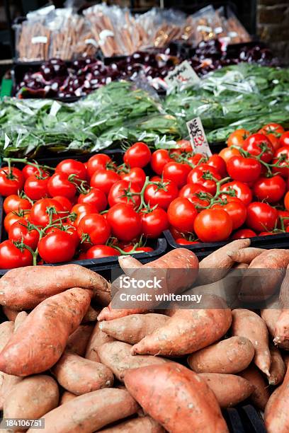Vegetables Displayed Outside A Shop Stock Photo - Download Image Now - Arrangement, Borough Market, Capital Cities