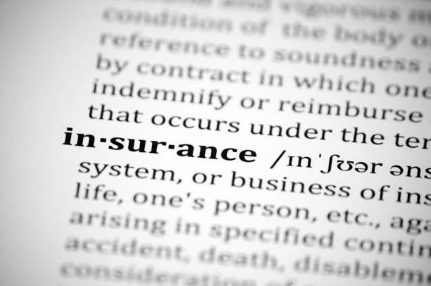 assicurazione - insurance dictionary definition single word foto e immagini stock