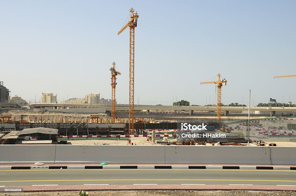 Dubai: Construção site - Foto de stock de Coluna de Madeira royalty-free