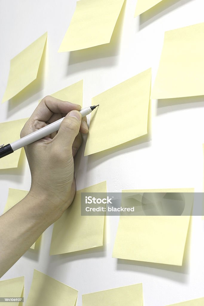 Writing on Sticky Note Writing on sticky note.Similar images - Adhesive Note Stock Photo