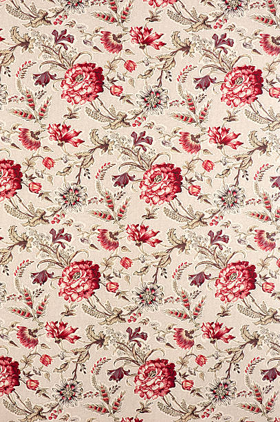 istock Bordeaux Wide Antique Floral Fabric 184106991