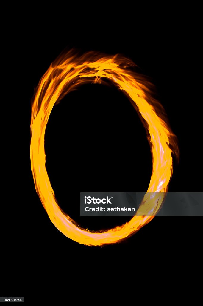 Numbers in flames 0 Zero to nine in flames Circle Stock Photo