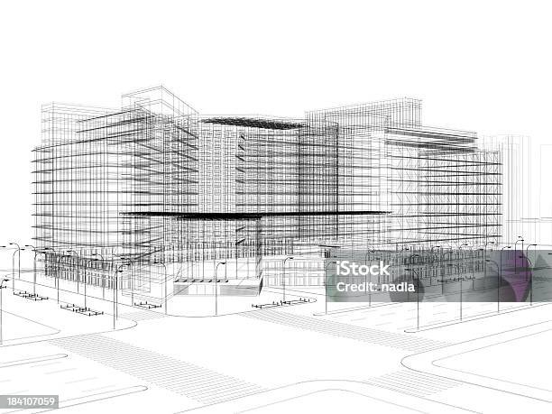 3 D 건축양상 추상적임 3차원 형태에 대한 스톡 사진 및 기타 이미지 - 3차원 형태, 건축, 사무실용 빌딩