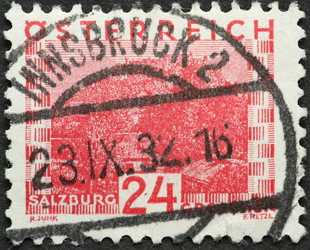 istock old Austrian stamp with 1932 Innsbruck postmark 184107143