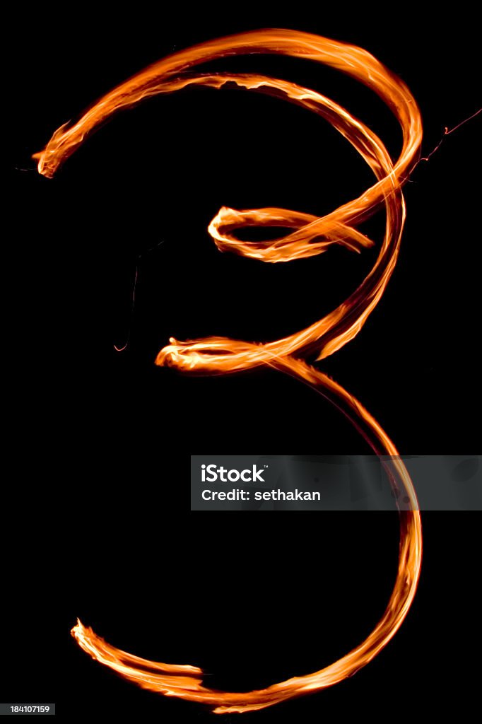 Numbers in flames 3 Zero to nine in flames Number Stock Photo